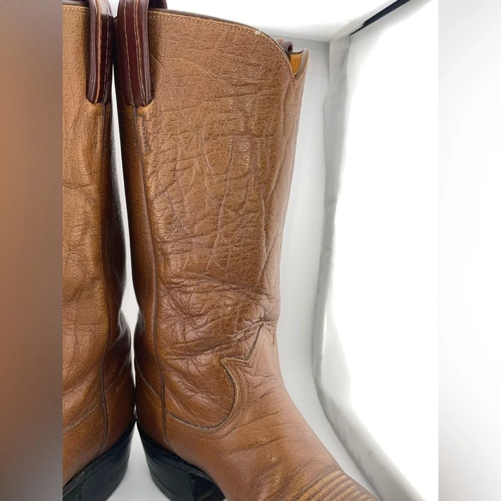 Tony Lama - Brown Textured- Handcrafted - Women's - Cowboy Boots- Size 10 B - Picture 3 of 11